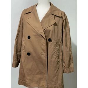 J.Crew factory Bonded Trench coat Tan nautical buttons 8p